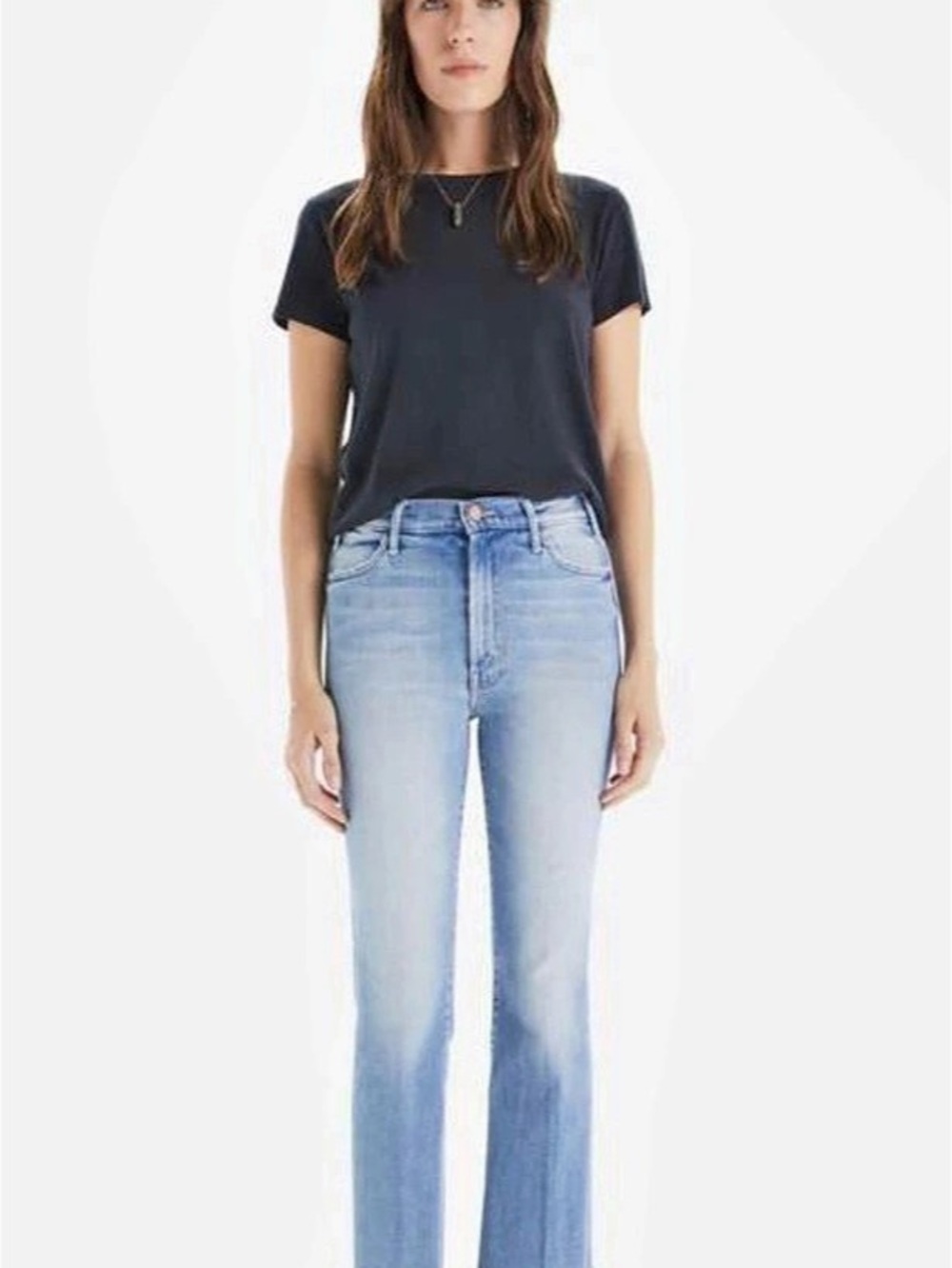 MOTHER The Hustler Ankle Fray Au Revoir Straight Leg Jeans 28